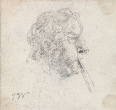 Head of a Man Blowing a Pipe by James Ward